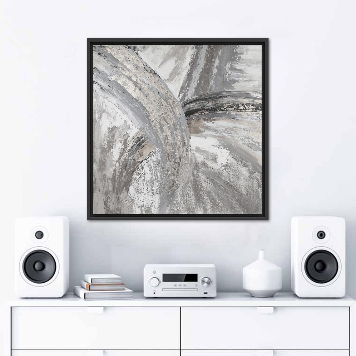Gray Glass Alcohol Ink Abstract Art Print - Image 2