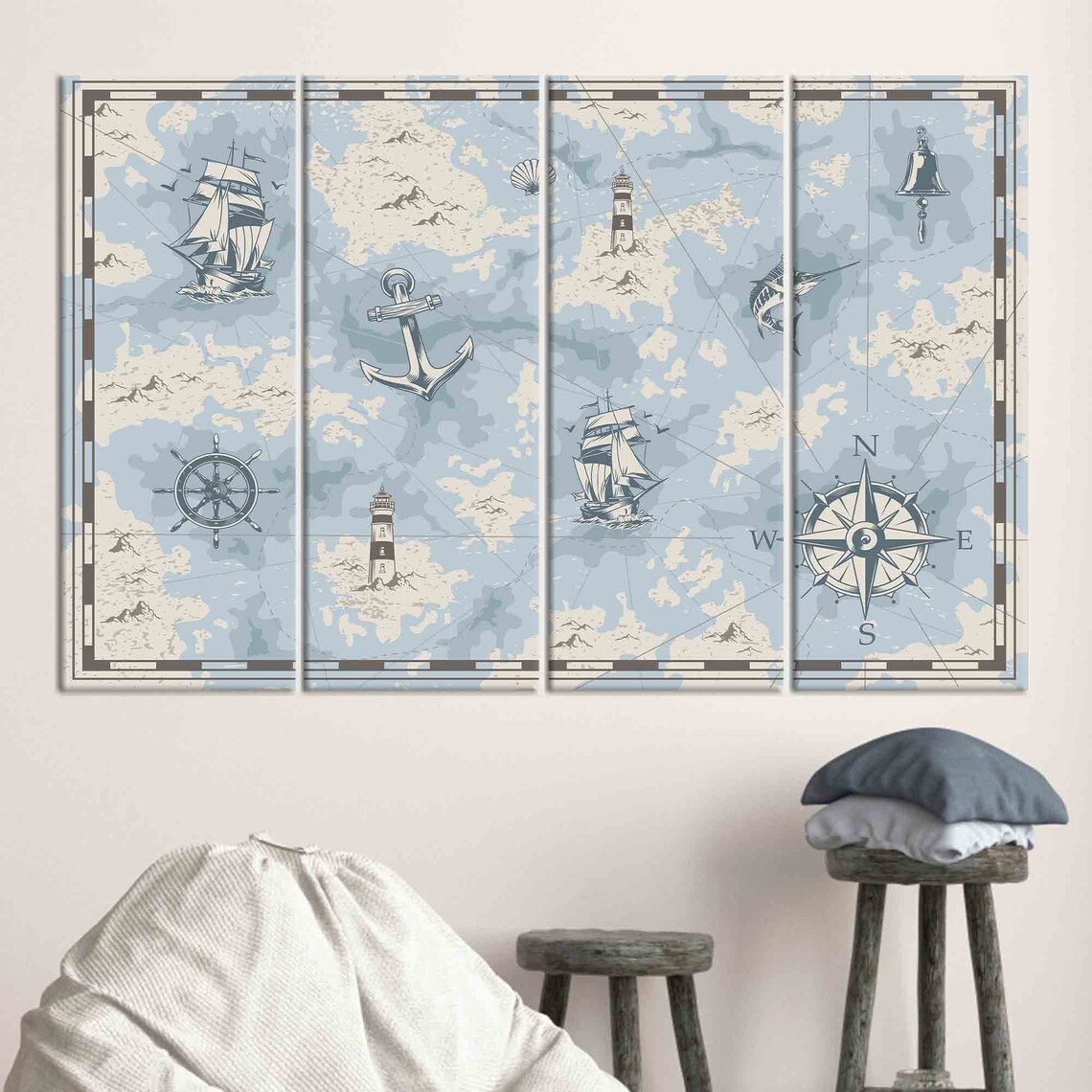 Sea Compass Modern Art, Personalized Gift - Image 3