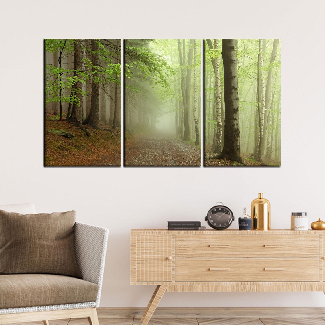 Forest Glass Landscape Art Print, Modern Farmhouse - Image 3