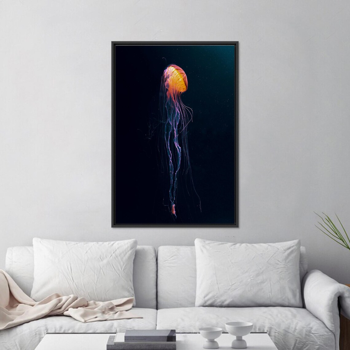 Jellyfish Modern Printed Glass Art, Ocean Decor - Image 3