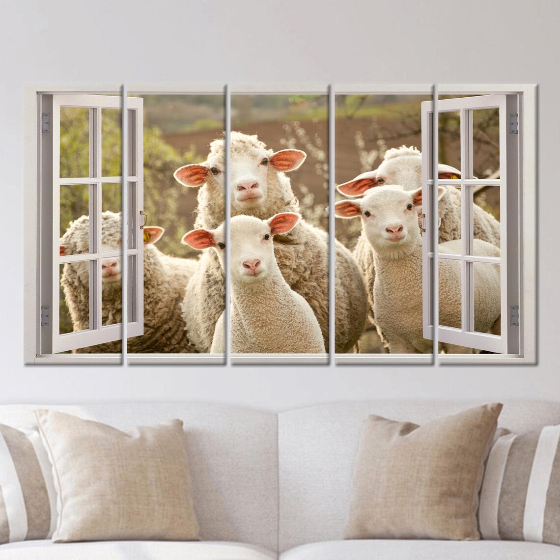 Personalized Sheep Looking Through The Window Art Print - Image 2