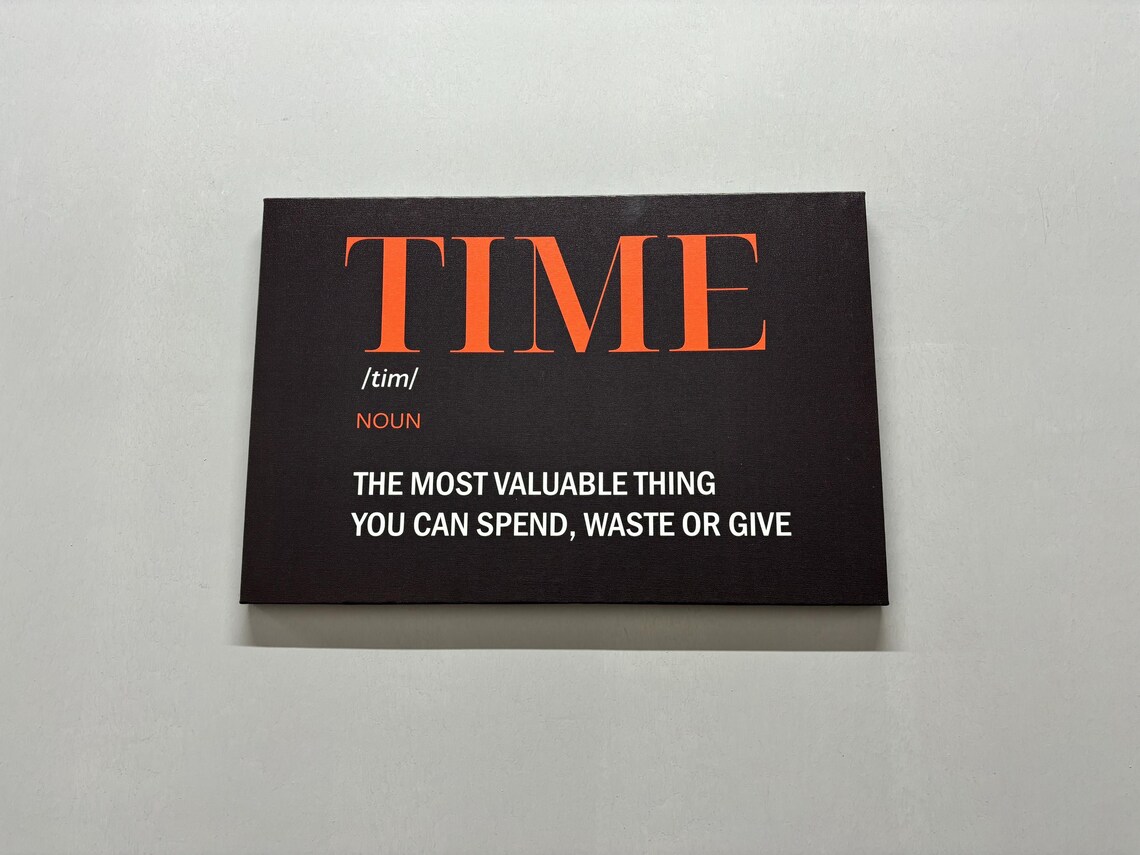 Motivation Art Decor, 3D Time Definition Art