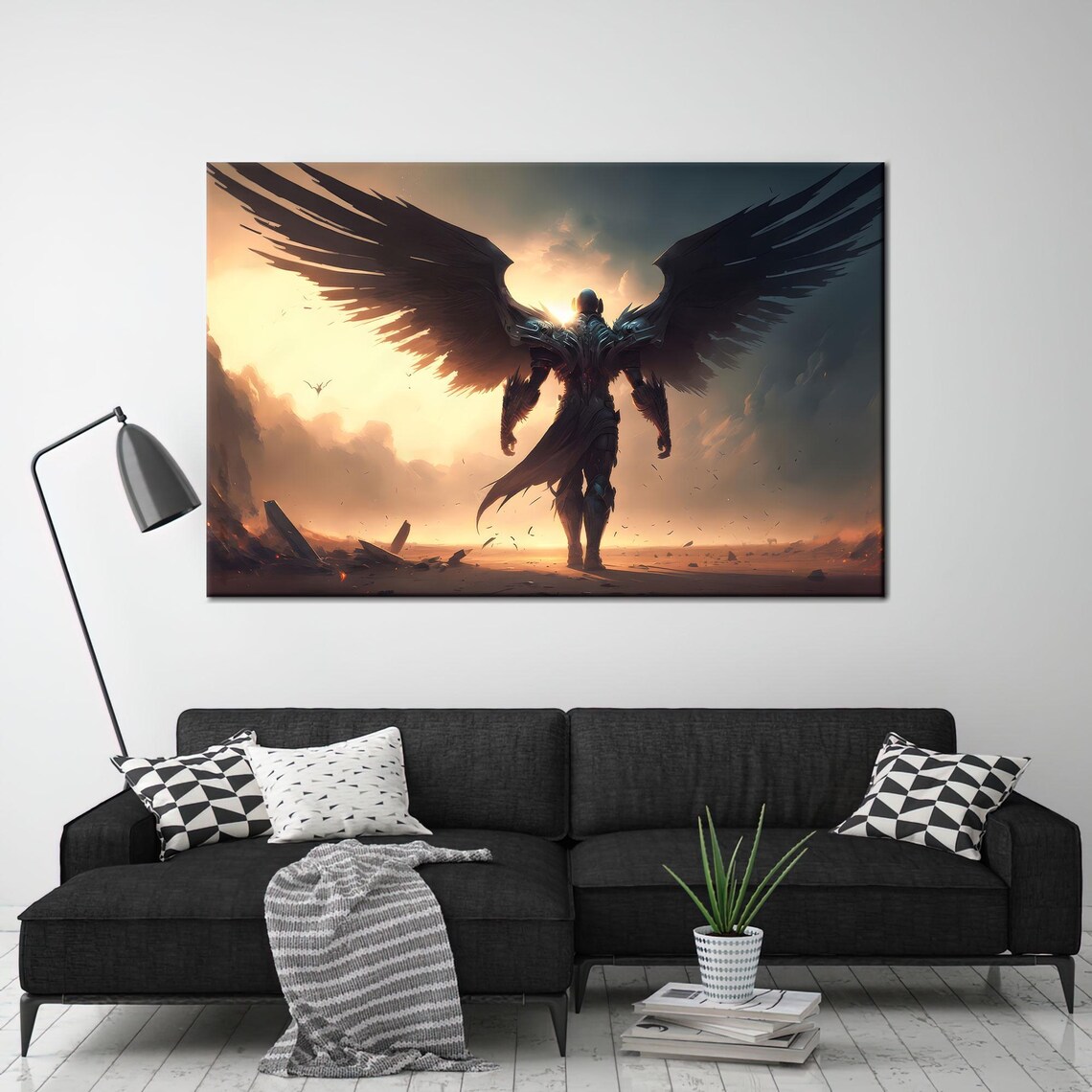 Warrior Angel Personalized Gift, Modern Loft Decor