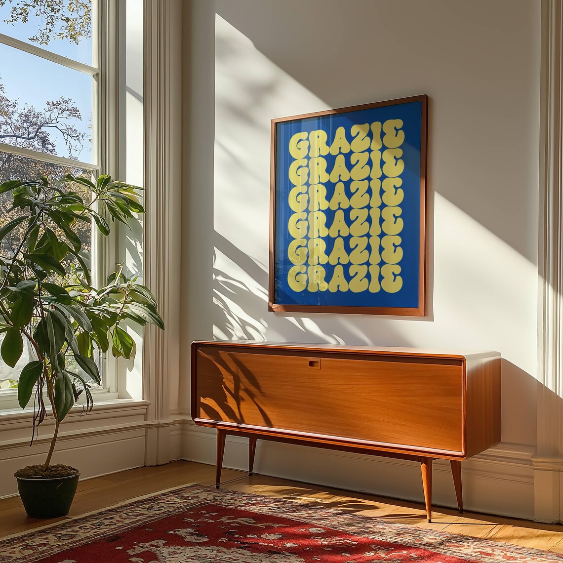 Retro Grazie Mid-Century Modern Typography Art - Image 5