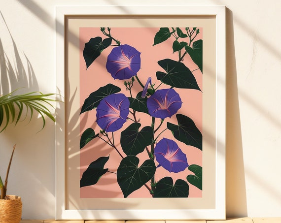 September Morning Glory Botanical Art Print