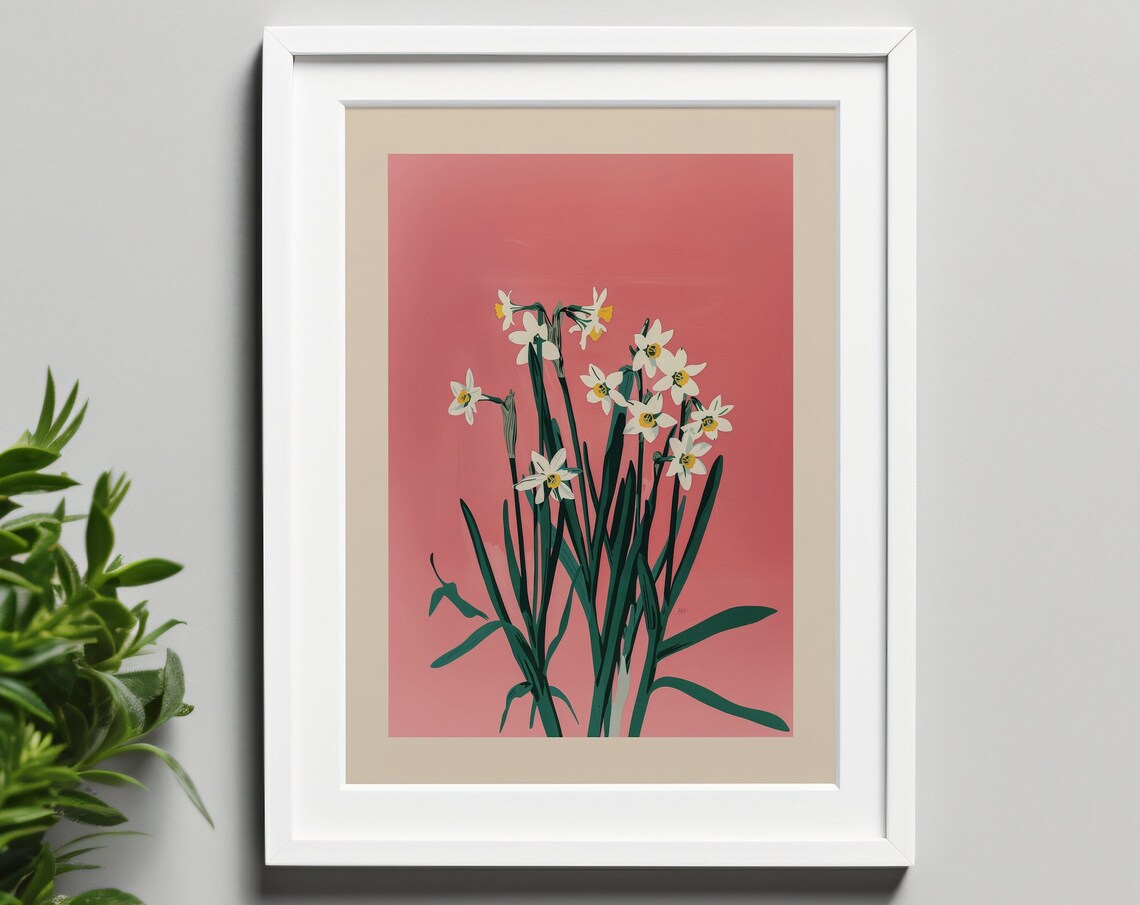 March Birth Flower Jonquil Botanical Art Print