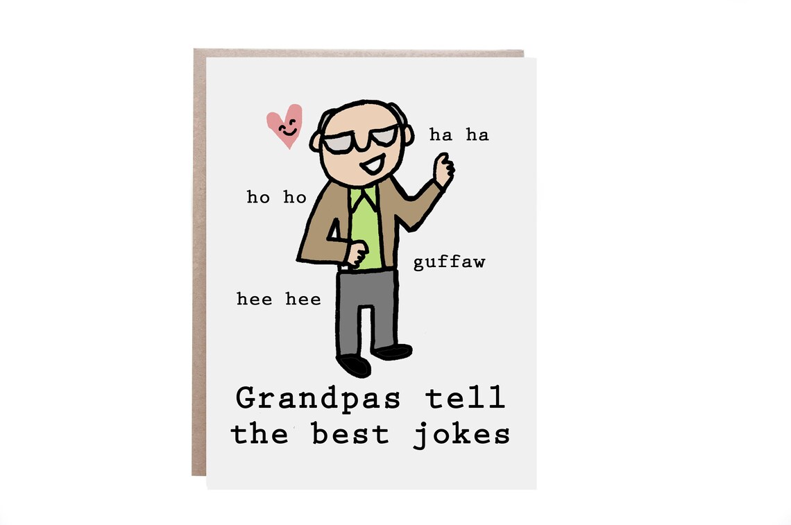 Grandpas Tell the Best Jokes Funny Laughing Grandpa Joke Card Poster