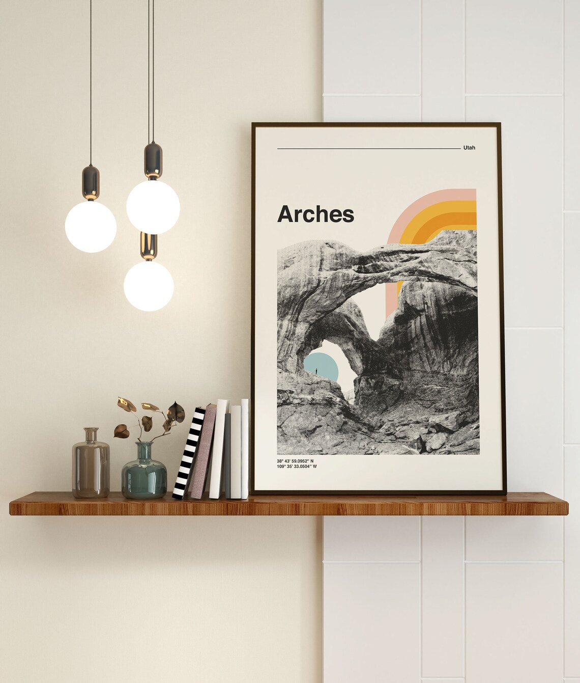 Arches National Park Retro Travel Poster, Utah Mountains - Image 3