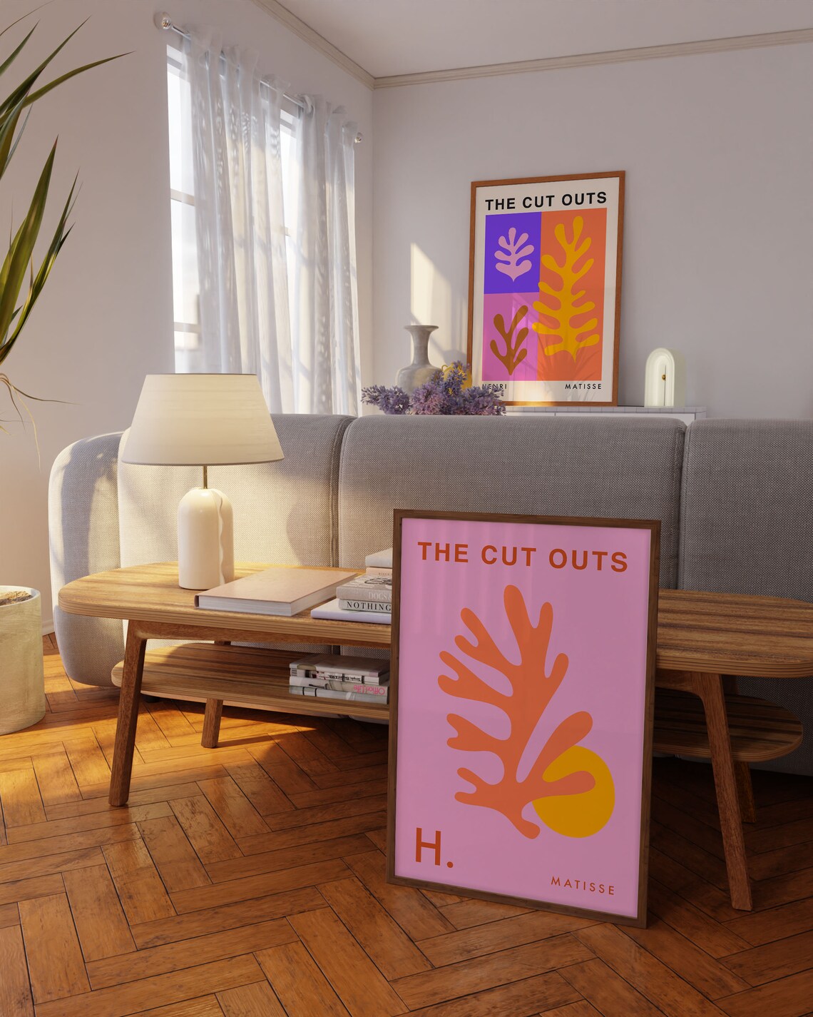 Matisse The Cut Outs Pink Coral Leaf Yellow Sun Style Poster - Image 3