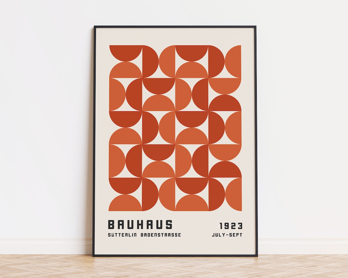 Bauhaus Exhibition Poster, Mid-Century Modern Geometry - Image 2