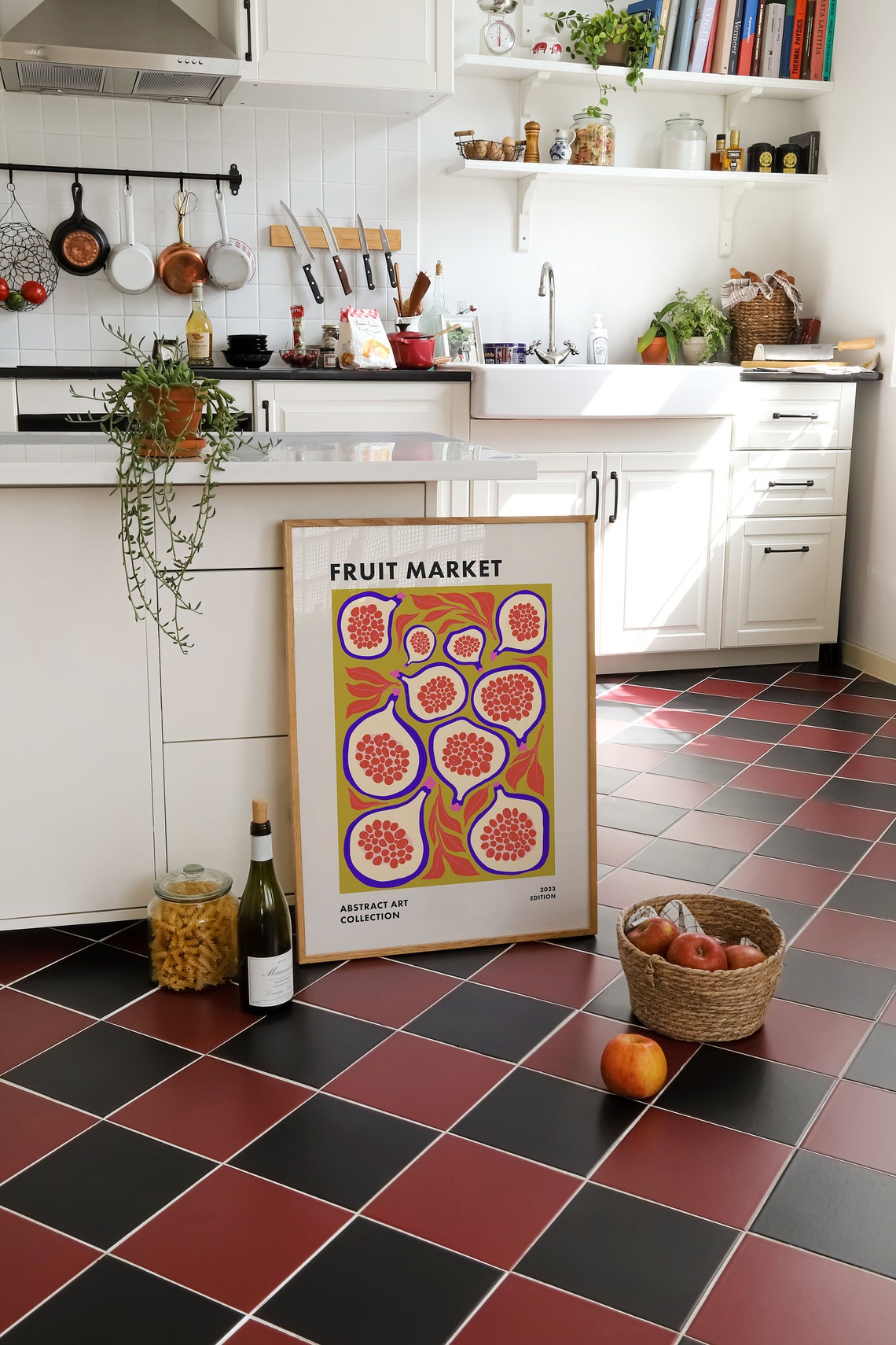 Fruit Market Figs Abstract Art Collection 2023 Retro Kitchen Poster - Image 3