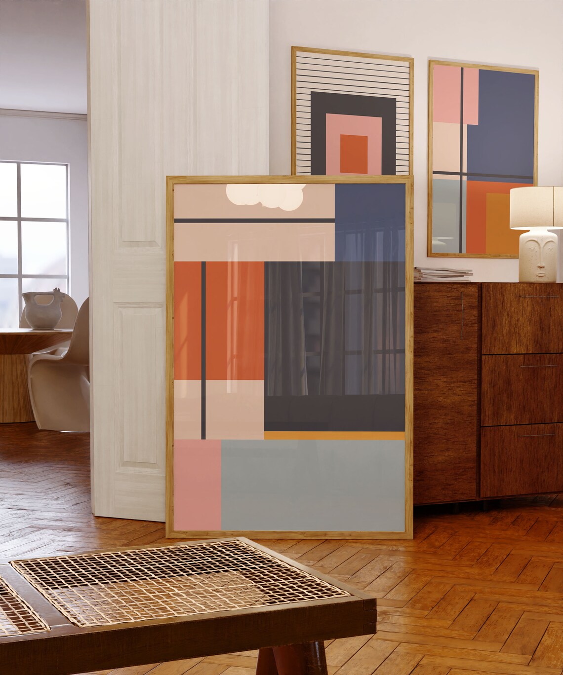 Mid Century Modern Bauhaus Abstract Geometric Art Print - Image 3