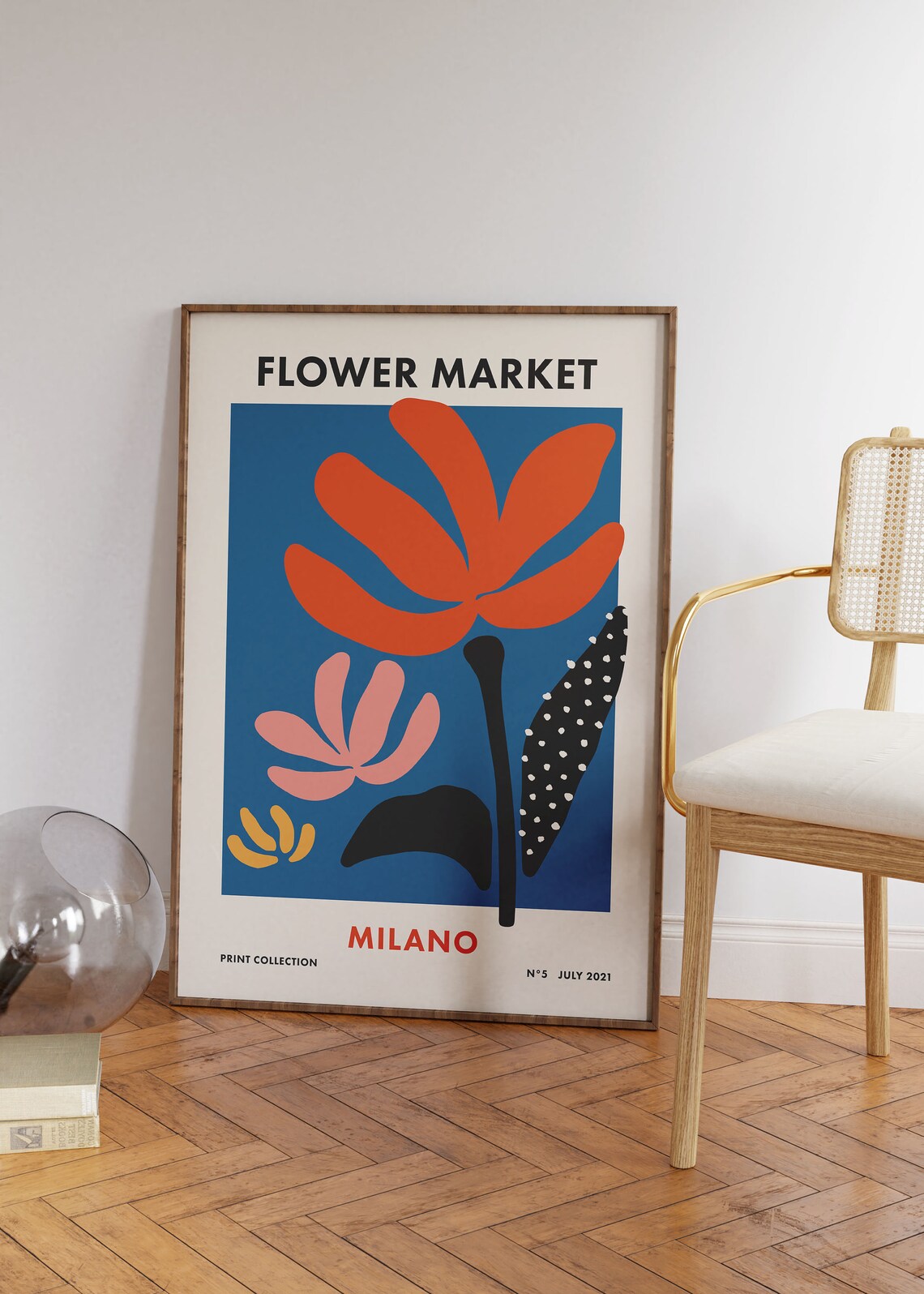 Flower Market Print Milano Italy, Retro Travel Poster - Image 3