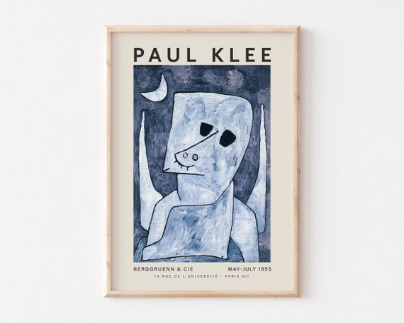 Paul Klee Angel Applicant Exhibition Poster Modern Abstract Wall Art In Blue Famous Art Print Wall Art Living Room