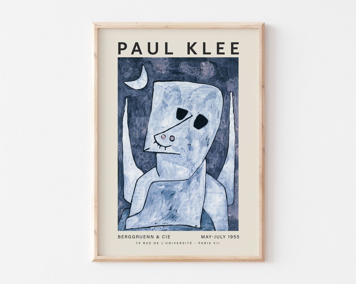 Paul Klee Paris 1955 Exhibition Blue Angel Abstract Figure Poster