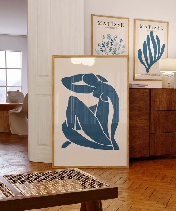 Henri Matisse Woman Nude Print Blue Wall Art Museum Exhibition Poster Modern Living Room Wall Decor Instant