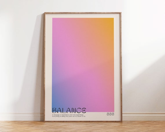 Aura Poster Angel Number 888 Retro Gradient Print In Pastel Rainbow Tones Indie Aesthetic Room Decor