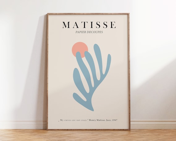 Matisse Papier Decoupes Coral Leaf Blue Art Exhibition Poster