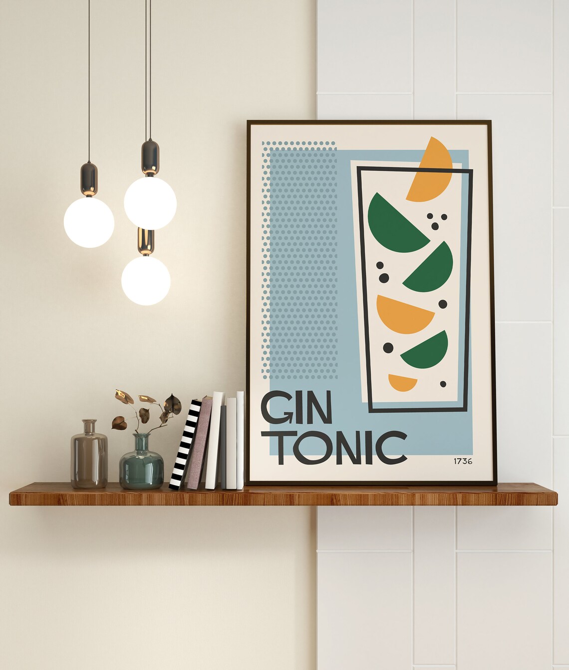 Gin Tonic Cocktail Art Print, Retro Bar Decor - Image 3
