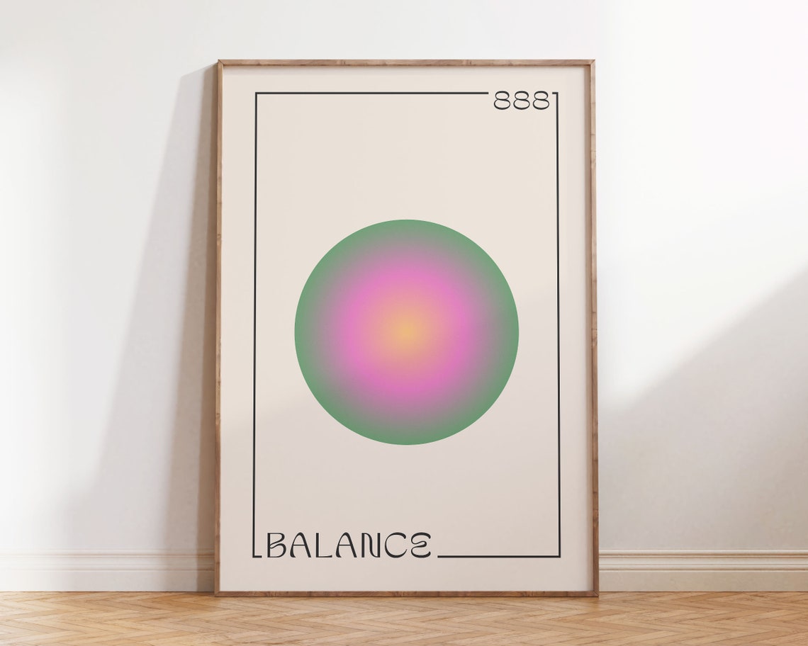 Angel Number 888 Balance Spiritual Aura Gradient Circle Poster