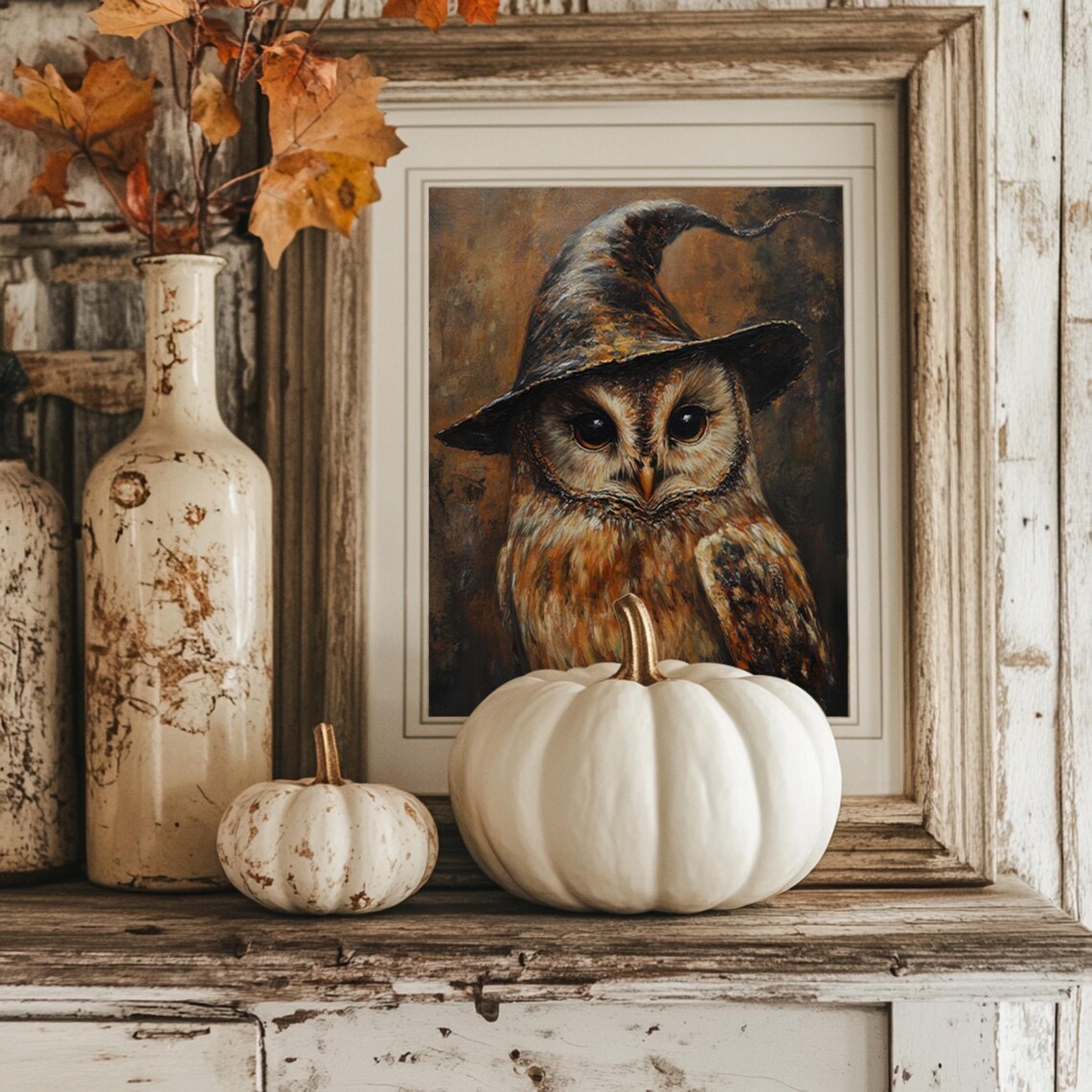 Witchy Owl Cozy Cottagecore Vintage Style Poster - Image 2
