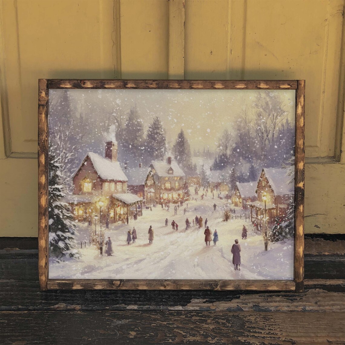 Winter Village, Cozy Vintage Style Cottage Decor - Image 3