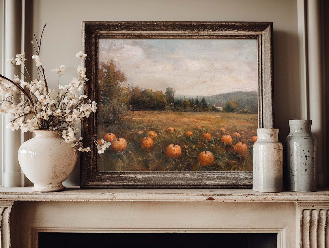 Pumpkin Field - Vintage Style - Image 2