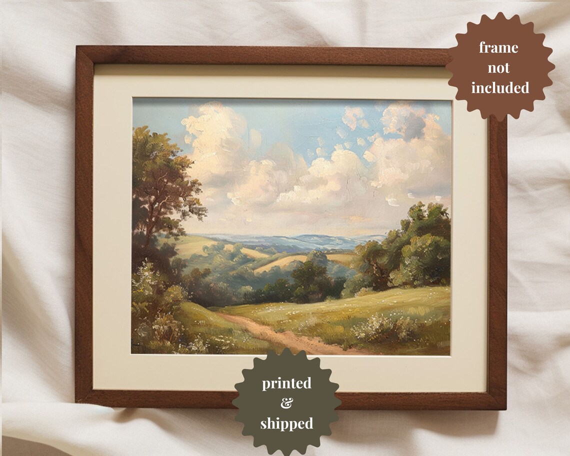 English Landscape Vintage-Style Art Print, Farmhouse Decor - Image 2
