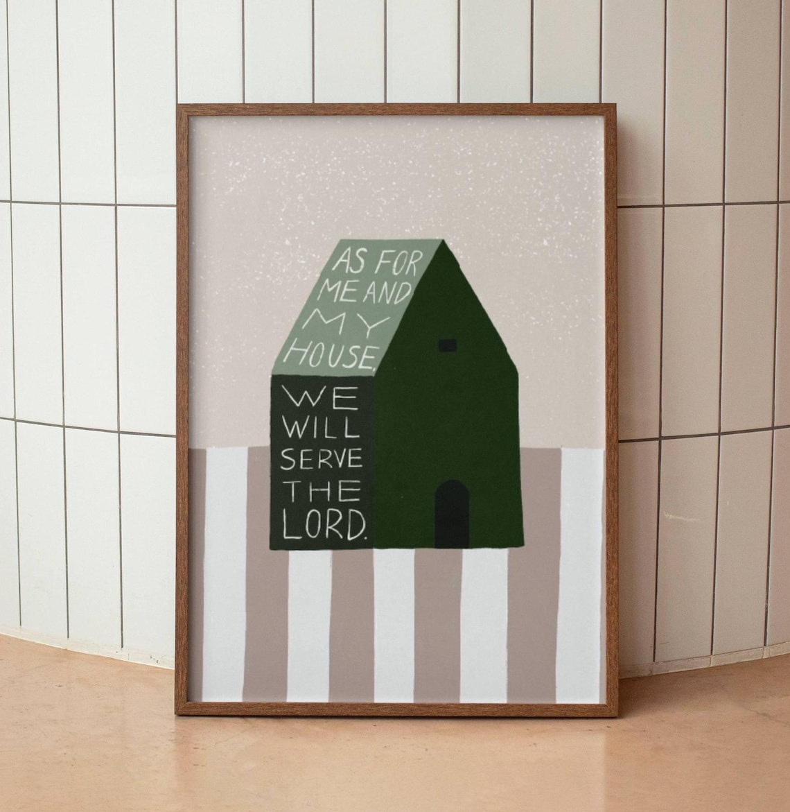 Joshua 24:15 Bible Verse, Retro Christian Wall Art Print