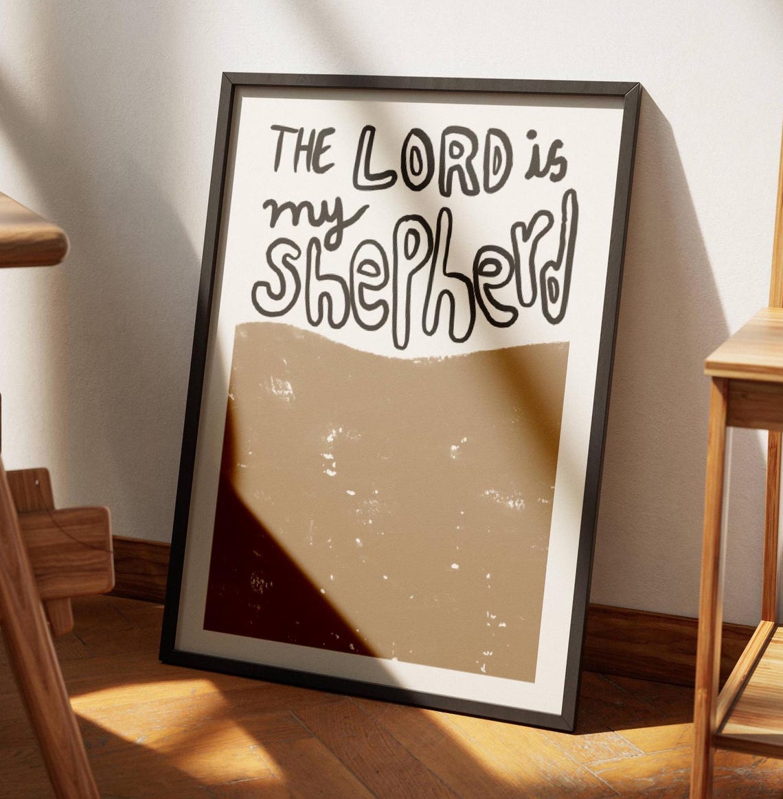The Lord Is My Shepherd Hand Lettered Christian Scripture Poster