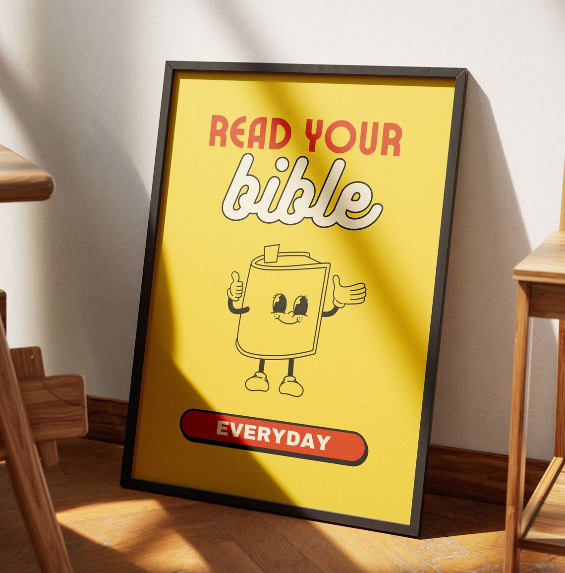 Read Your Bible Retro Christian Wall Art Print
