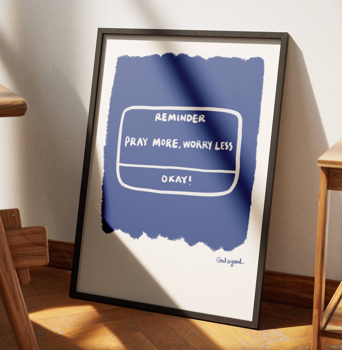 Pray More Worry Less Christian Quote Art Print