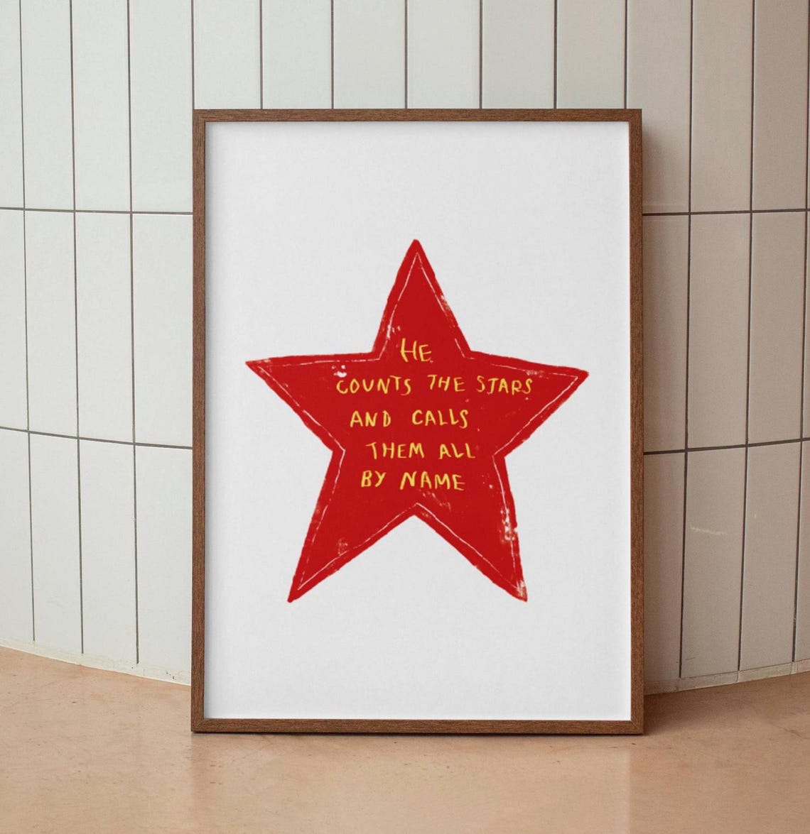 He Counts The Stars And Calls Them By Name Big Red Star Poster - Image 3