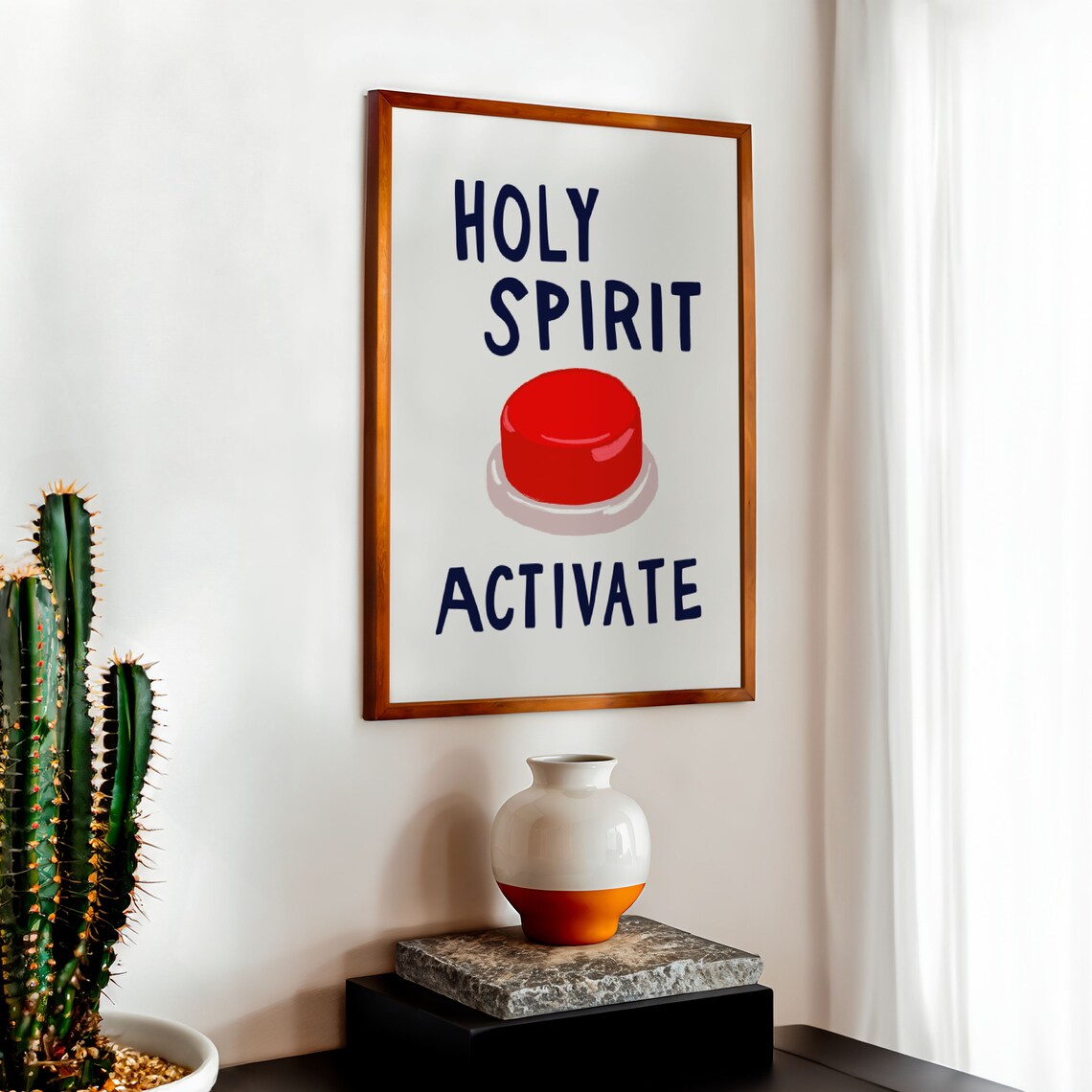 Holy Spirit Activate Christian Humor Art Print - Image 2