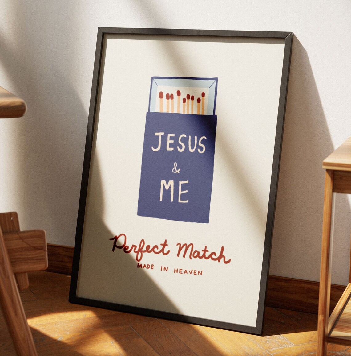 Coquette Christian Room Decor Jesus Matchbook Art Print - Image 3