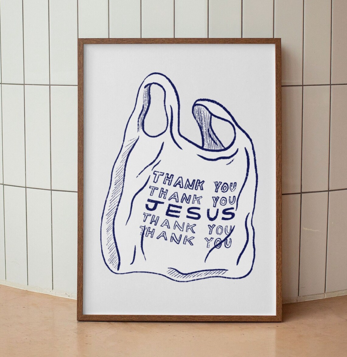 Thank You Jesus Retro Christian Art Print - Image 3