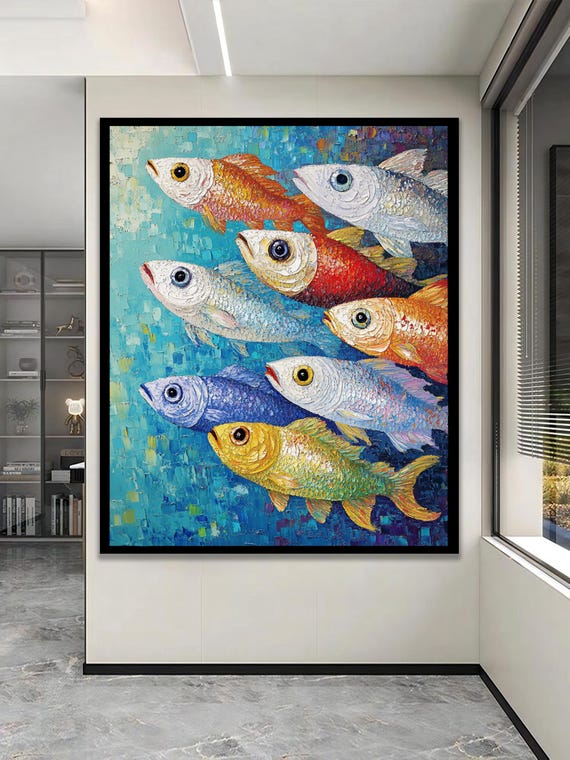 Colorful Fish In Blue Waters Vibrant Ocean Canvas Art
