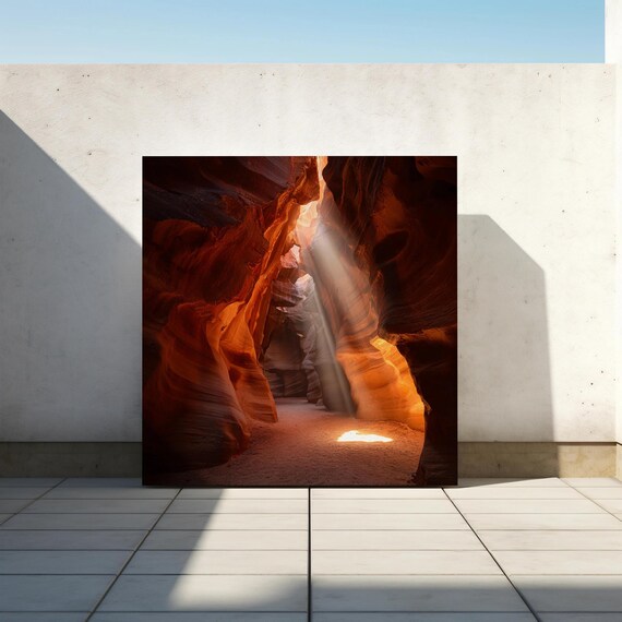 Antelope Canyon Light Beam Canvas Wall Art Desert Photography
