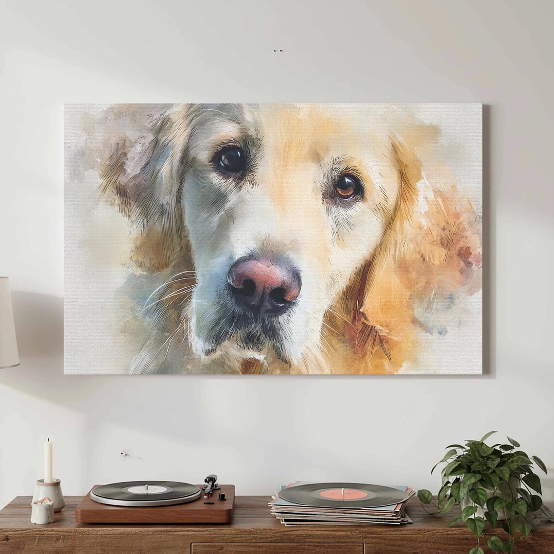 Golden Retriever Watercolor Dog Portrait Loving Pet Lover Print