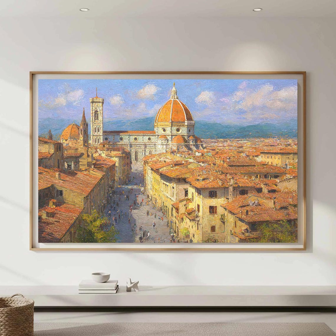 Florence Italy Cathedral Dome Tuscan Cityscape Impressionist Art Print