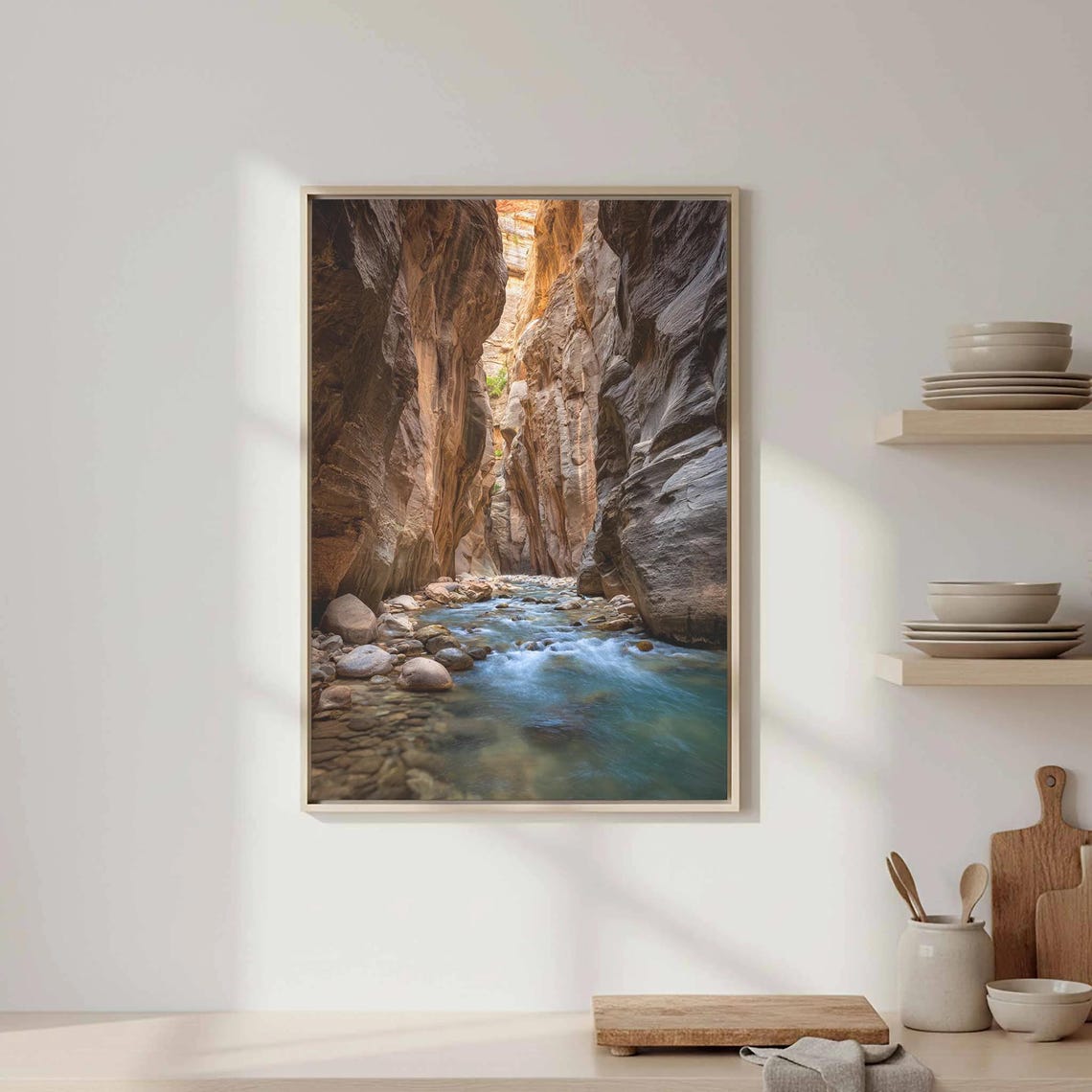 Canyon Stream Wall Art Flowing Water Landscape Print