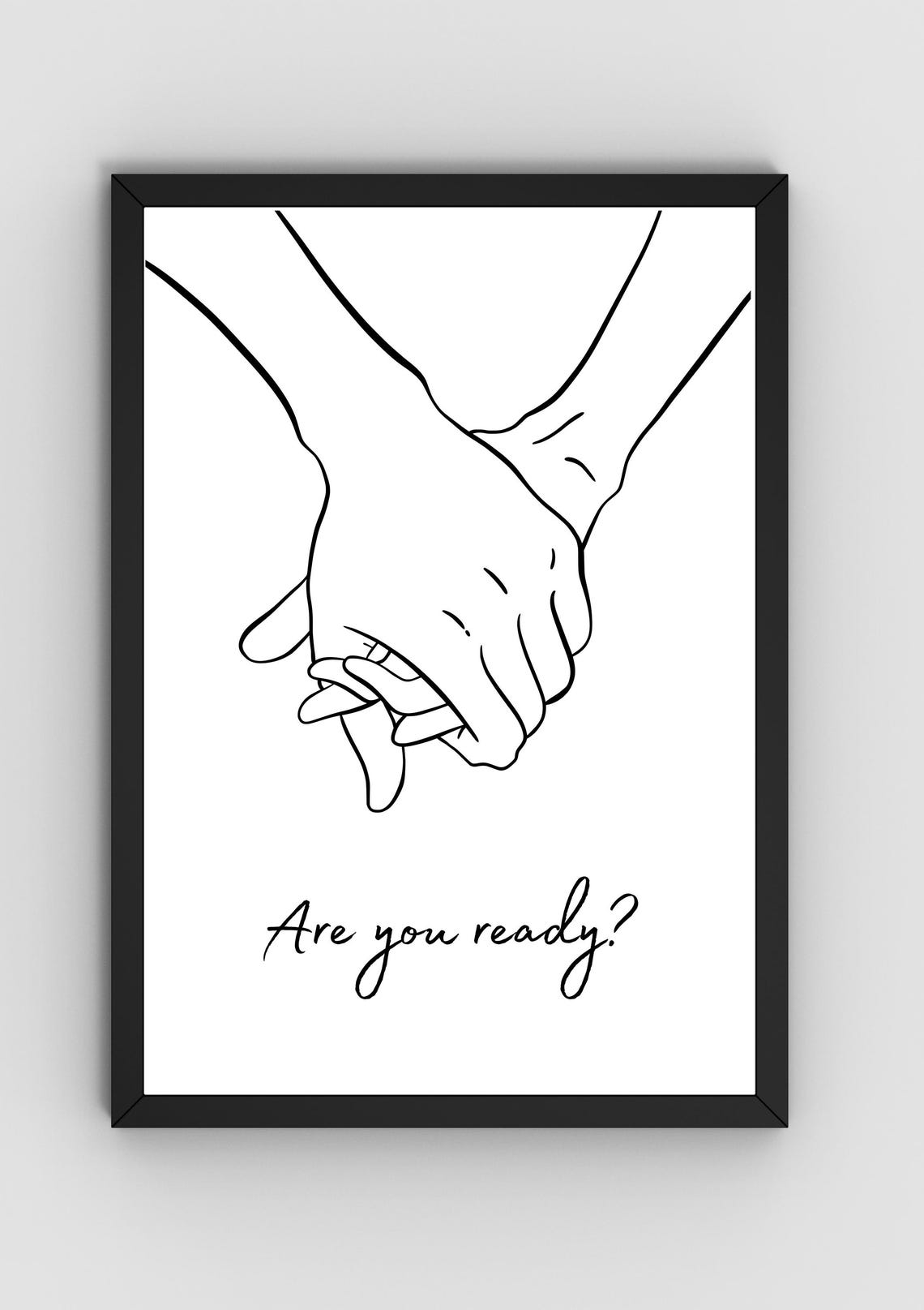 Minimalist Wall Art Romantic Modern Line Art Black And White Love Poster Engagement Decor Couples Gift