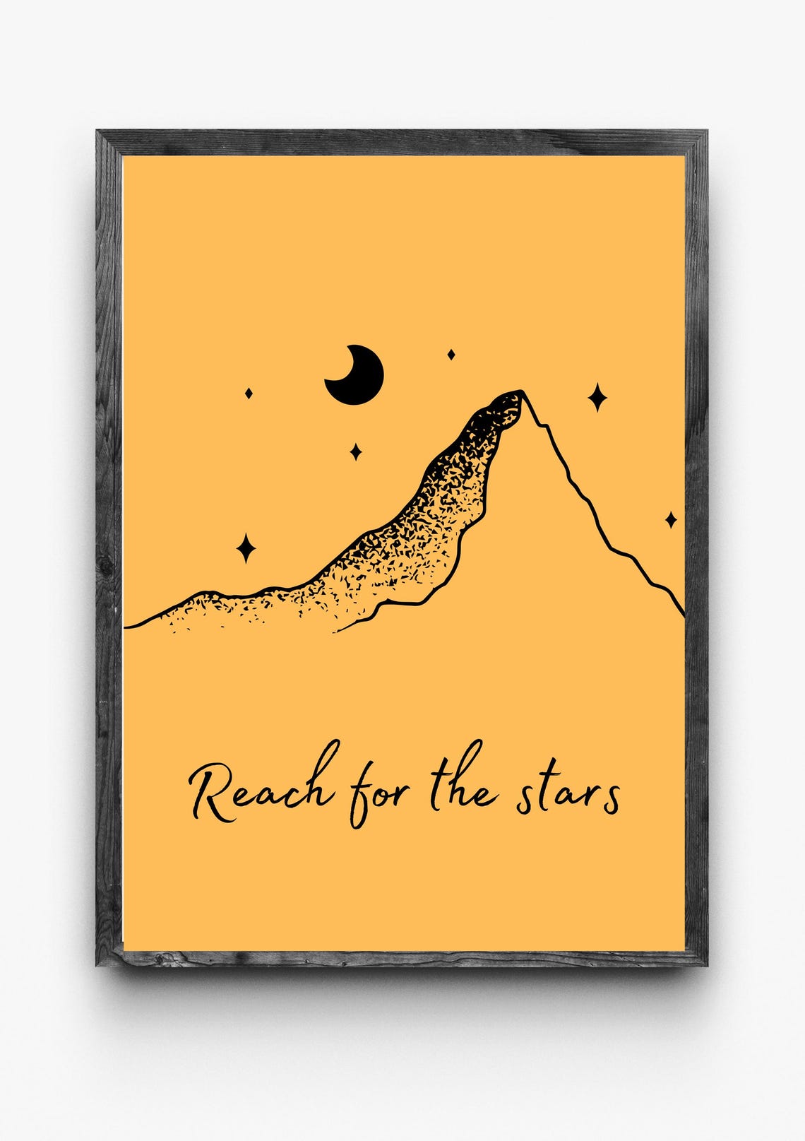 Reach For The Stars Wall Art Motivational Mountain Print Celestial Inspirational Poster Modern Minimalist Decor - Image 4