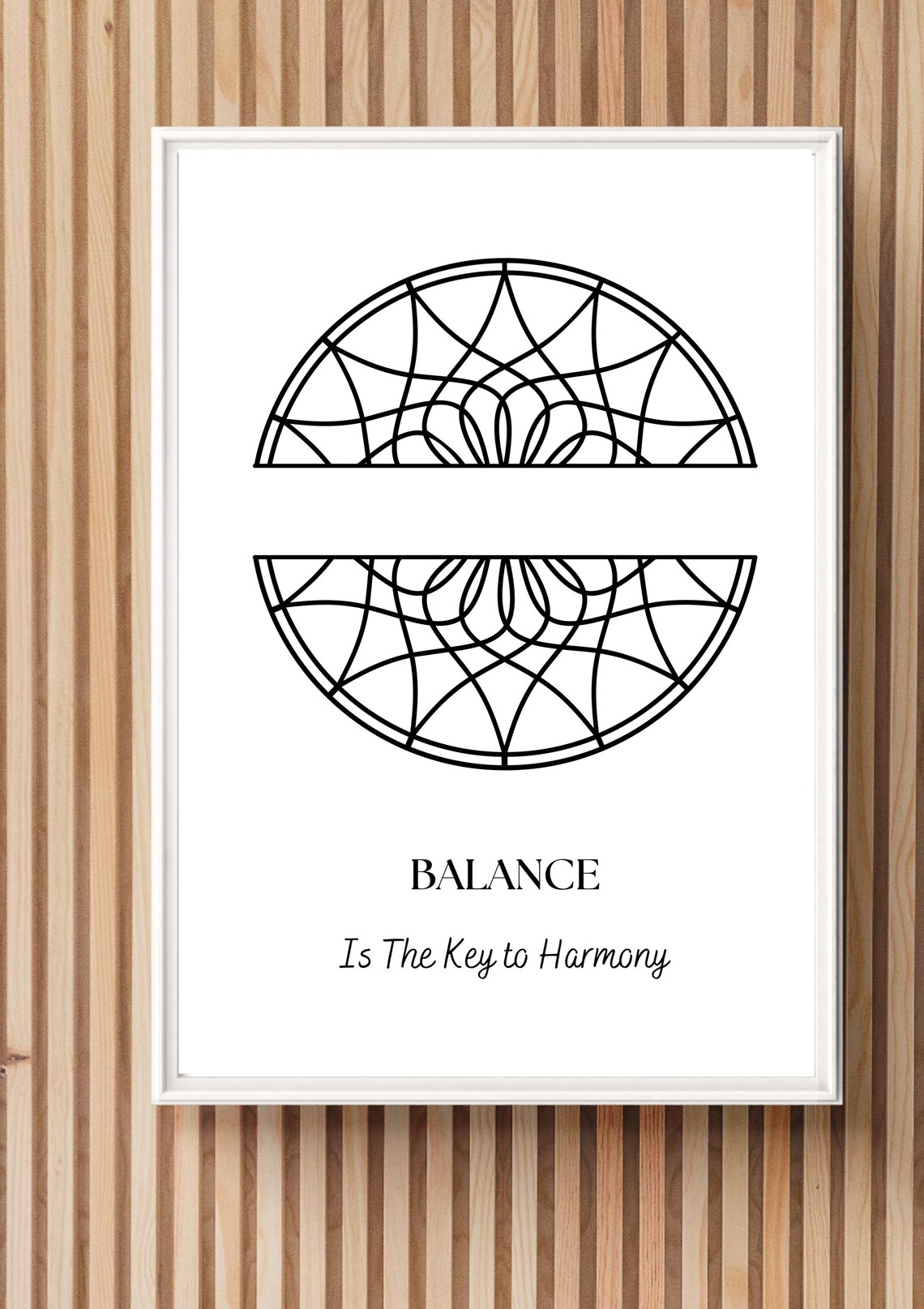 Balance Is the Key to Harmony Geometric Mandala Quote Art Poster - Image 3
