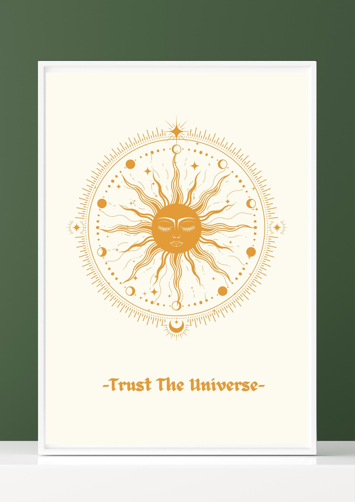Trust The Universe Boho Celestial Sun Moon Spiritual Wall Art - Image 3