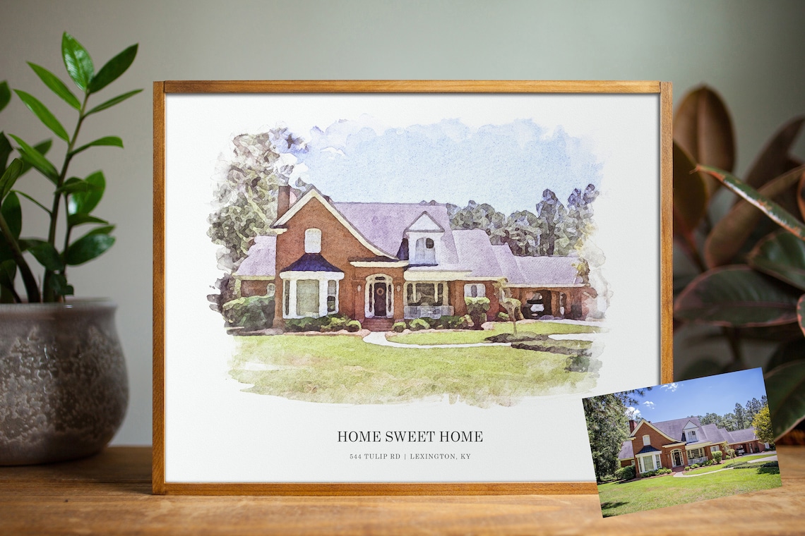 Custom Watercolor House Portrait, Housewarming Art Print - Image 2