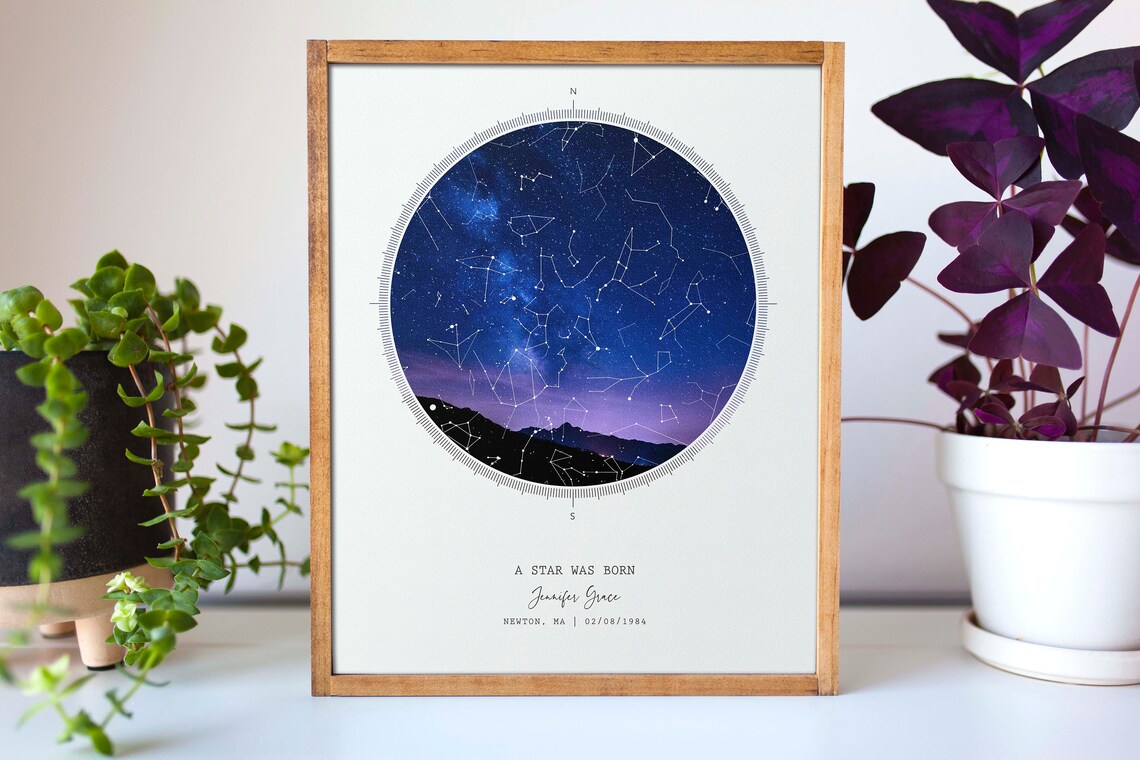 Constellation Star Map, 50th Birthday Gift