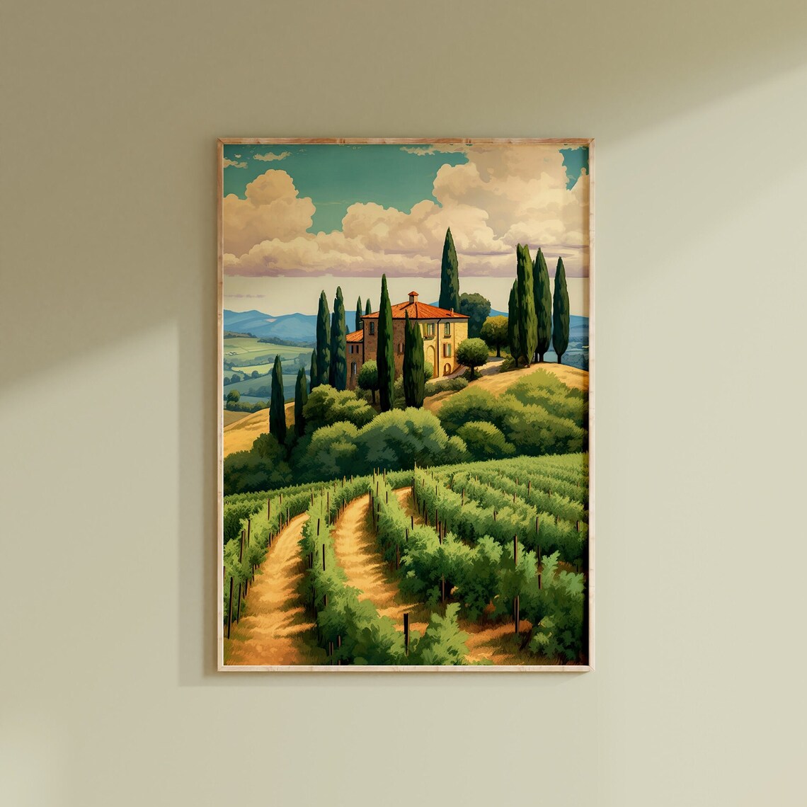Tuscany Vineyard Villa Cypress Hills Italian Countryside Poster - Image 2