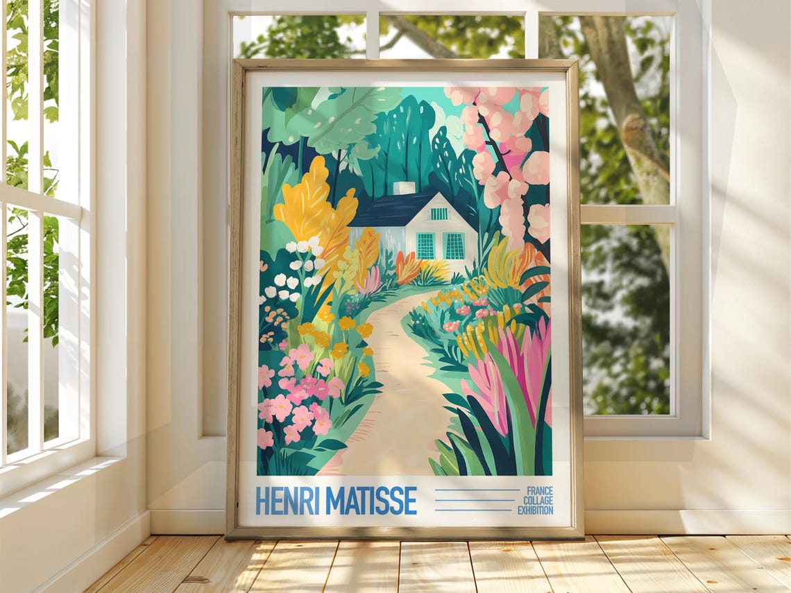 Henri Matisse Garden Cottage Collage Exhibition Style Art Poster