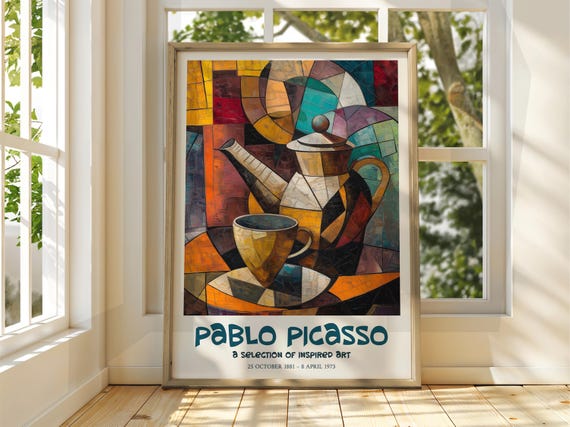 Pablo Picasso Art Exhibition Print Cubism Surrealism Poster Abstract Gallery Home Decor Cafe